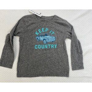Feather 4 Arrow T-Shirt Kids Boys Sz 6 Heather Gray Keep it Country Long Sleeve